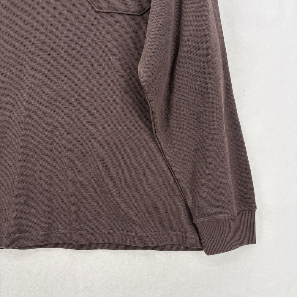 Perry Ellis Sweater Mens 2XL Brown Cotton Blend 1/4 Zip Collared Pullover Pocket - Picture 3 of 13